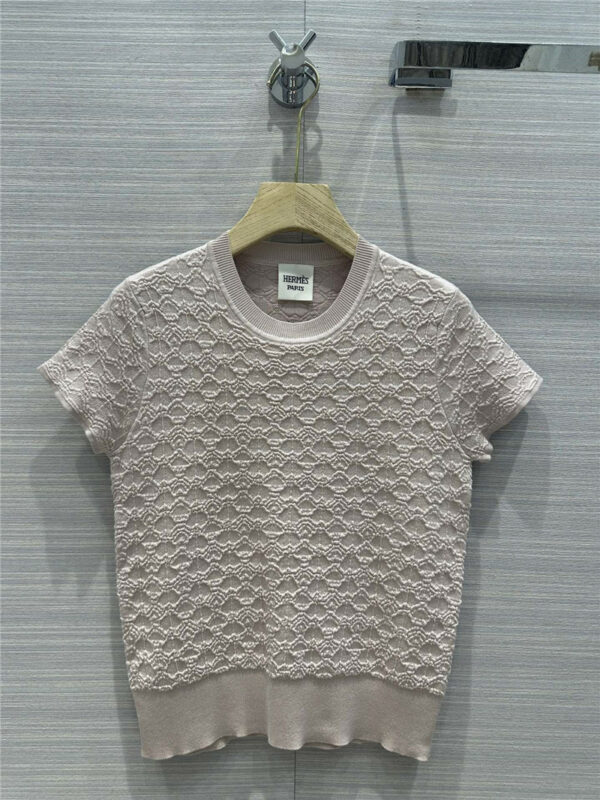 Hermès three-dimensional pattern knitted top