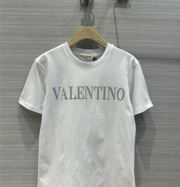 valentino silver sequin embroidered cotton T-shirt