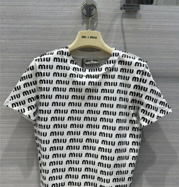 miumiu letter logo print short-sleeved T-shirt