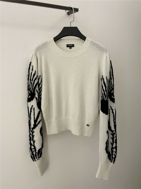 Chanel heavy crochet sleeve pattern knitted sweater