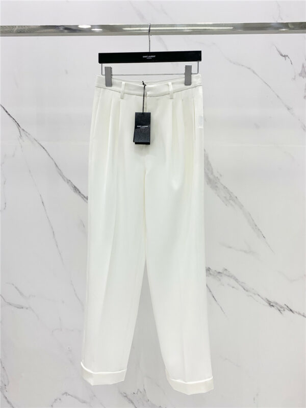 YSL new pleated cuff straight casual pants