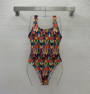 valentino V-print open-back one-piece swimsuit