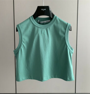 alexander wang solid color simple chest print vest