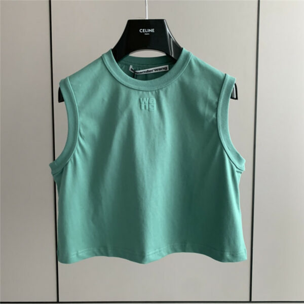 alexander wang solid color simple chest print vest