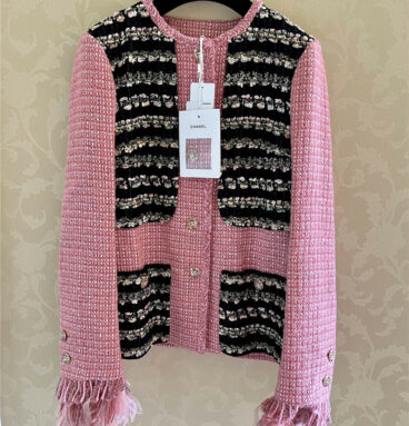 Chanel tweed contrast coat
