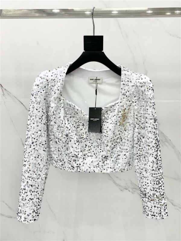 YSL Vintage Series Sequin Embroidered Top