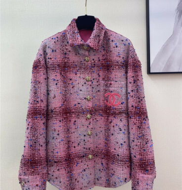 Chanel new pink tweed coat