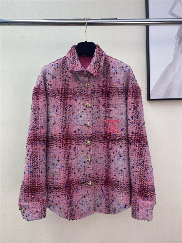 Chanel new pink tweed coat