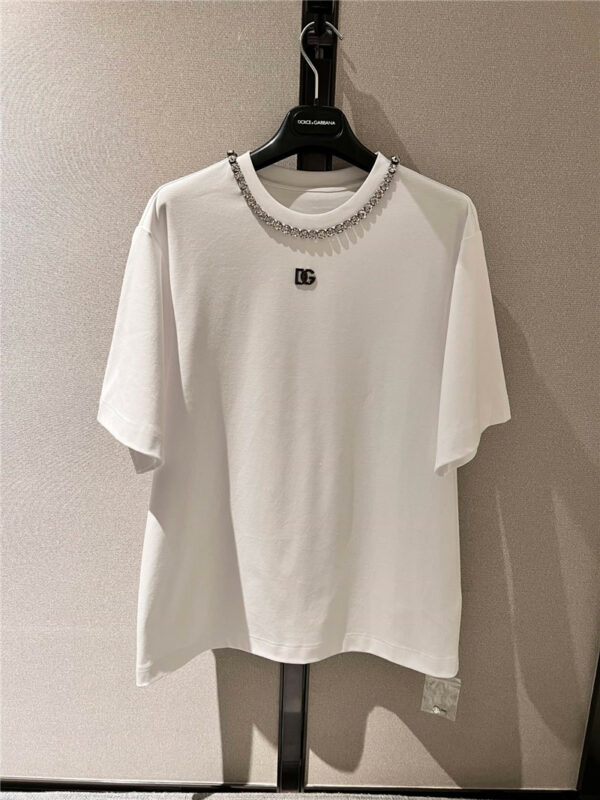 Dolce & Gabbana d&g collar diamond T-shirt