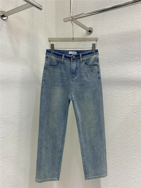 jil sander contrasting stretch skinny jeans