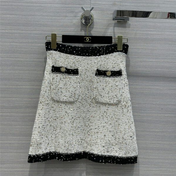 Chanel baby's breath crystal beads special yarn skirt