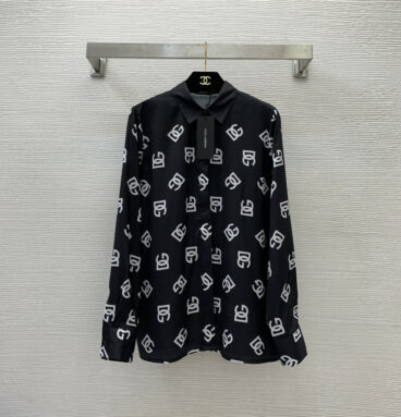 Dolce & Gabbana d&g logo print lapel long sleeve loose shirt