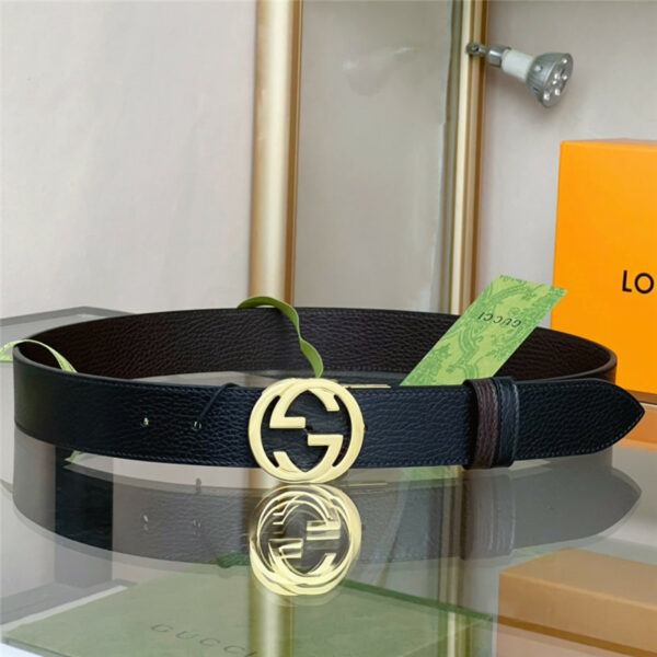 gucci reversible belt in textured leather