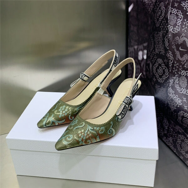 dior high heel bowknot color matching women's shoes