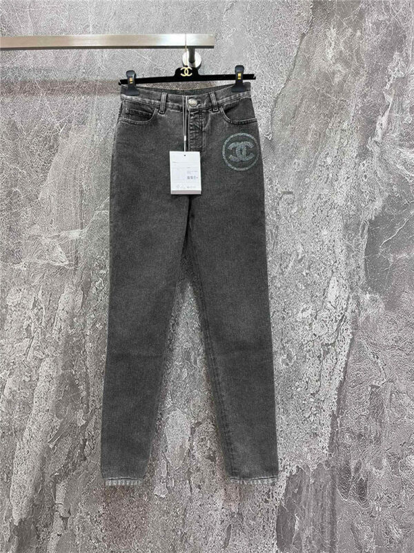 chanel technical coated jeans