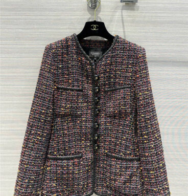 chanel sheepskin braided tweed coat