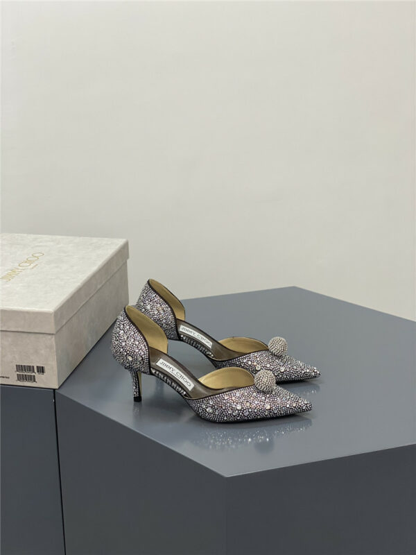 Jimmy Choo jc high-heeled crystal slipper shoes
