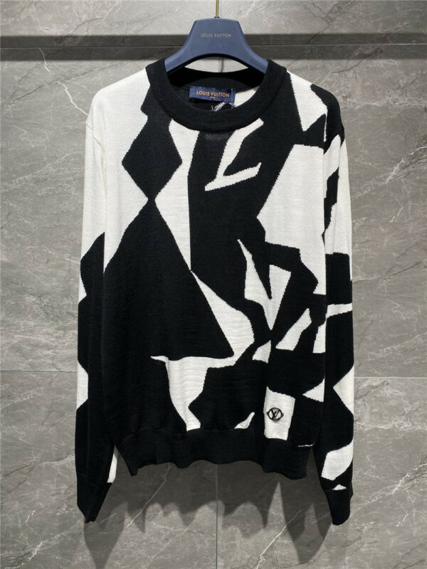 louis vuitton LV geometric jacquard sweater