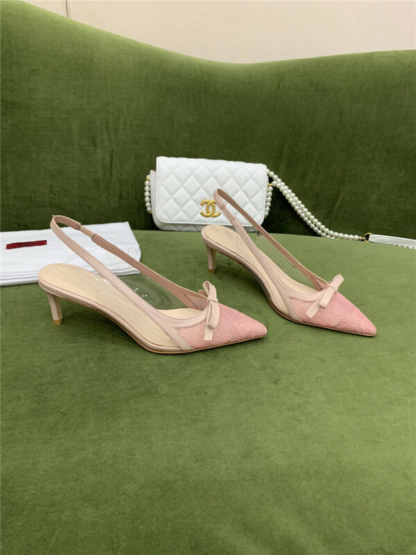 valentino new lace pointed toe back empty shoes