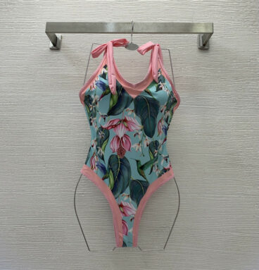 gucci V-neck tie one-piece swimsuit