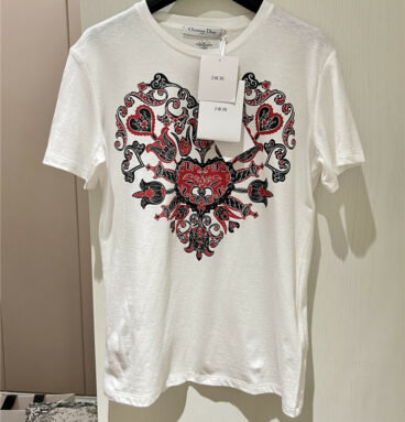 dior heart pattern T-shirt