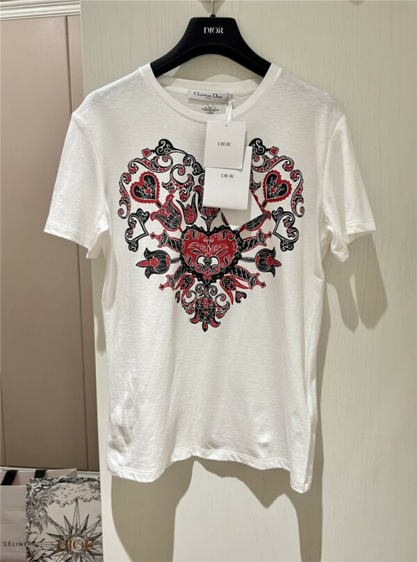 dior heart pattern T-shirt