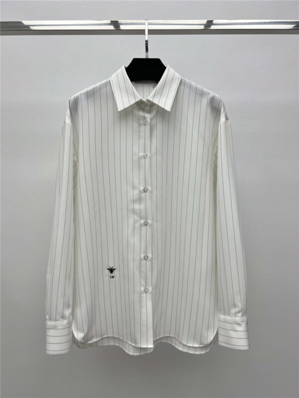 Dior early spring white striped shirt
