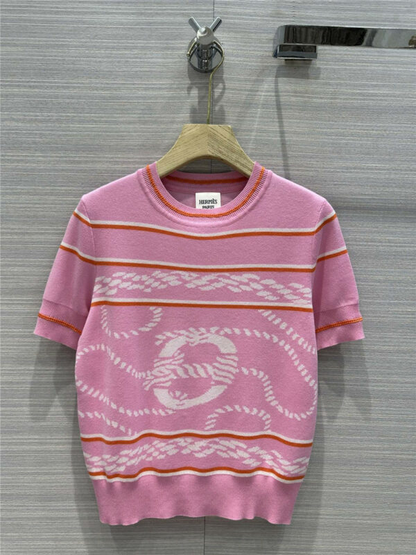 Hermès color-coded fleece-knit mini top