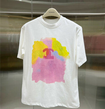 chanel smudged letter print short-sleeved T-shirt