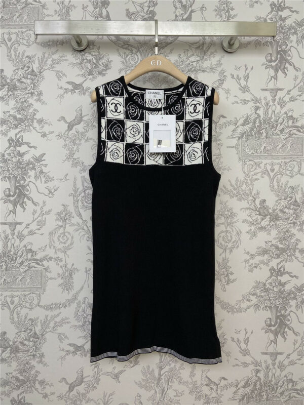 Chanel early spring new camellia knitted sundress