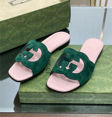 gucci logo GG cutout slippers