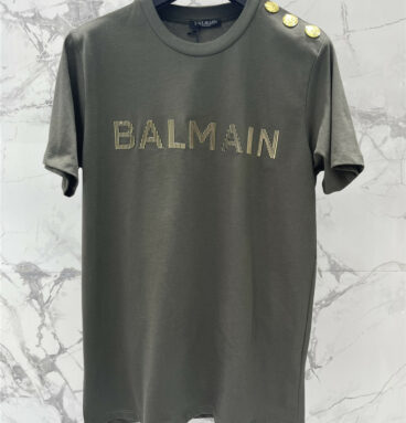 Balmain sculpted iron-on logo T-shirt