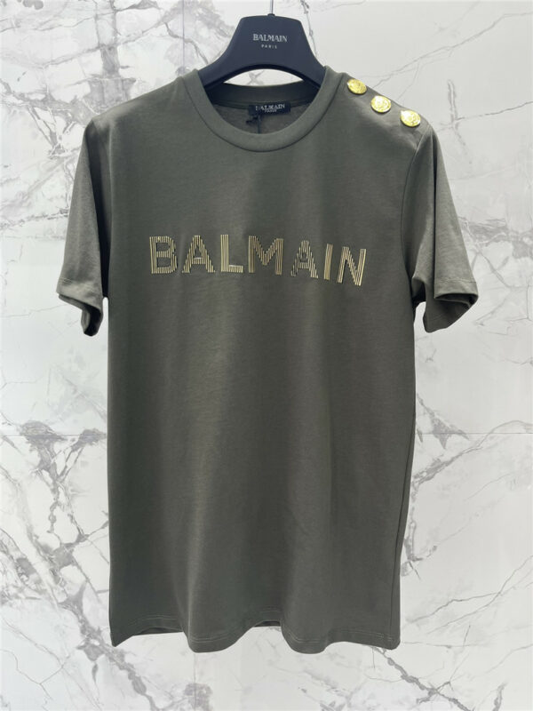 Balmain sculpted iron-on logo T-shirt