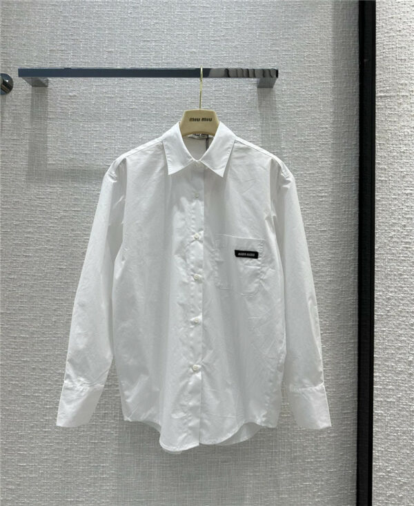 miumiu casual long sleeve white shirt