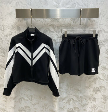 Celine contrasting striped striped sports casual set