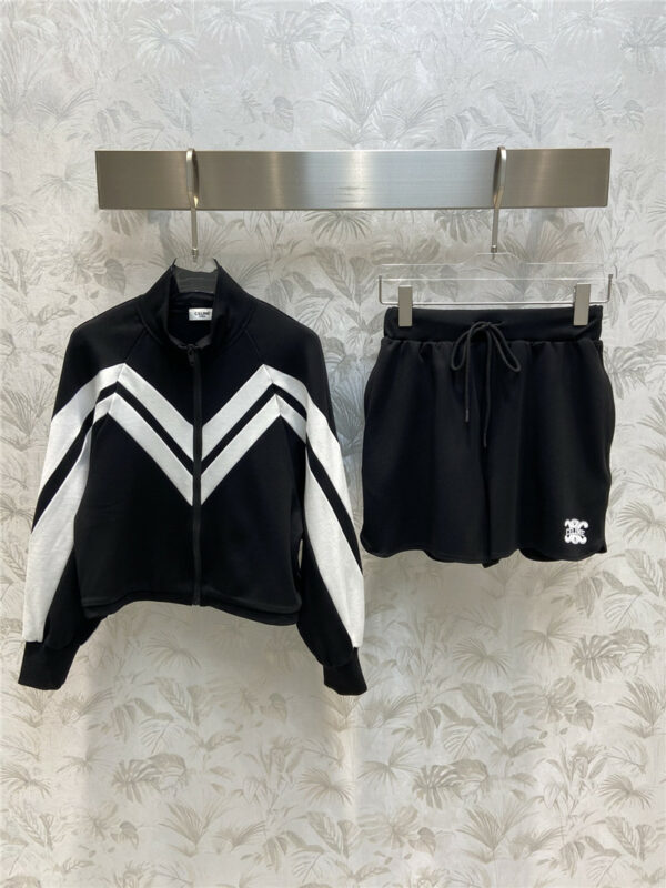 Celine contrasting striped striped sports casual set
