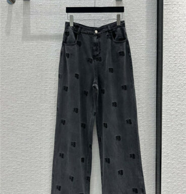 alexander wang anthracite wash embroidered jeans