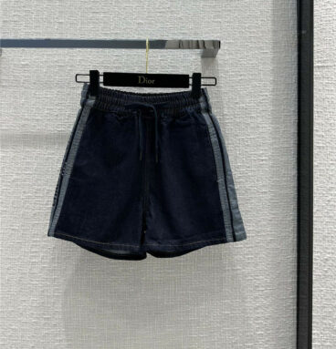 Dior dark blue washed denim shorts