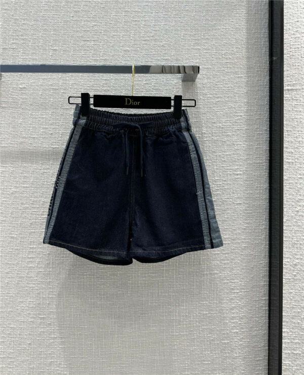 Dior dark blue washed denim shorts