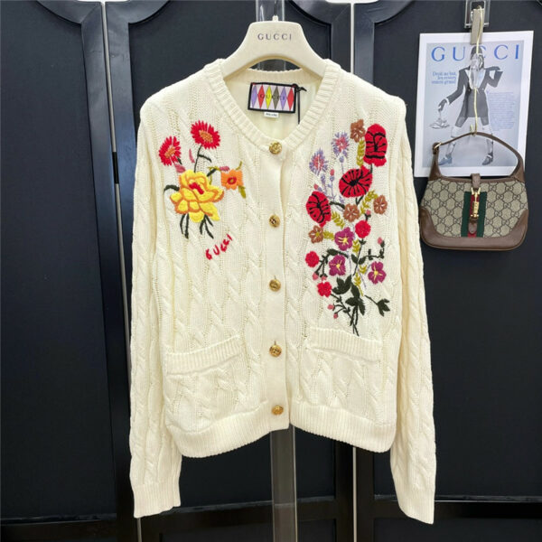 gucci flower color cardigan sweater