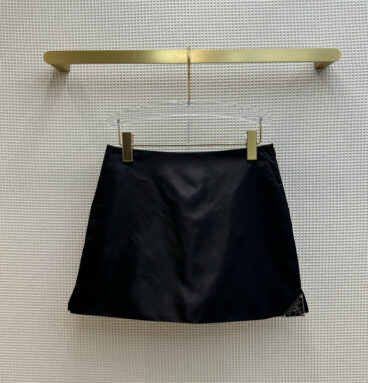prada recycled nylon skirt with triangle logo