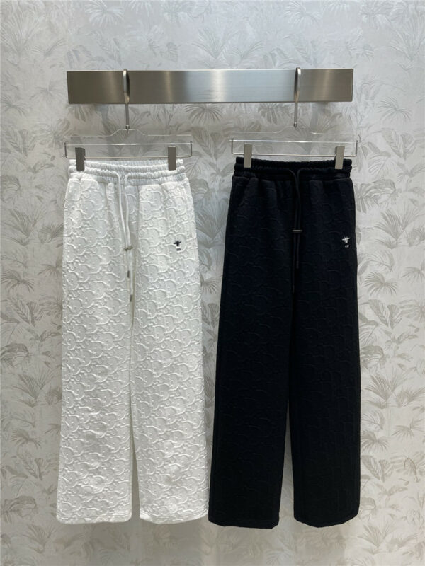 Dior little bee embroidered jets casual pants