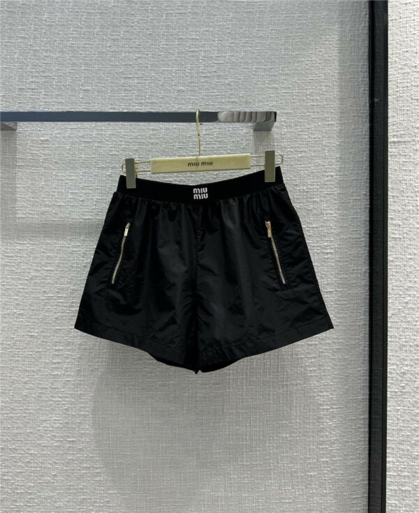 miumiu memory silk nylon shorts
