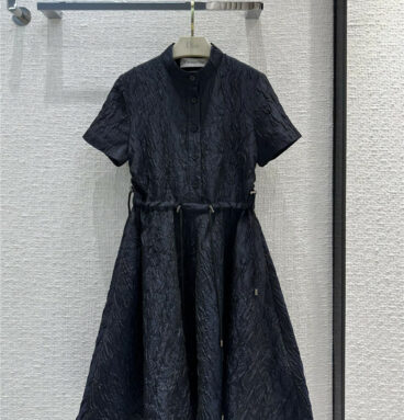 dior pleated textured French dress