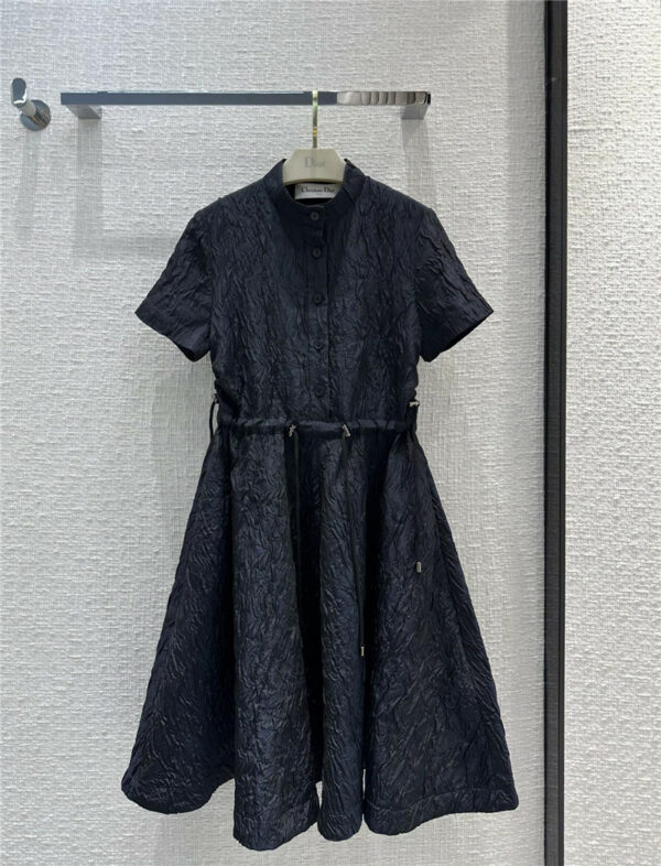 dior pleated textured French dress