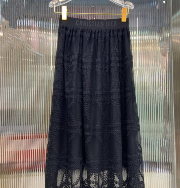 dior hollow water soluble lace long skirt