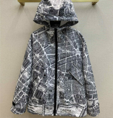 dior hooded zipper cardigan storm jacket