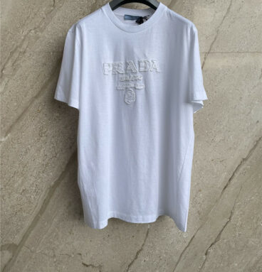 prada back patch embroidered PD letter shirt