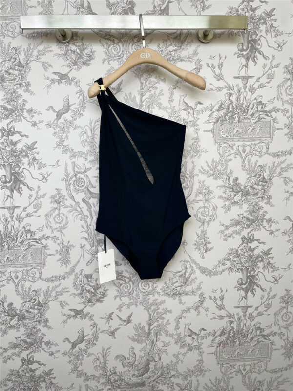 Celine early spring new oblique hollow one-piece swimsuit