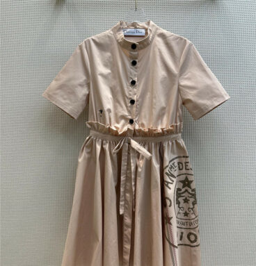 dior letter positioning printed dress